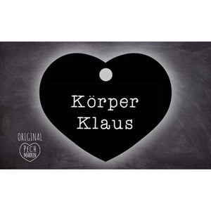 Körperklaus Pechmarke Schlüsselanhänger kaufen – schwarzes Herzdesign mit weißer Schrift, ideal als Geschenk für Teens und unterwegs.