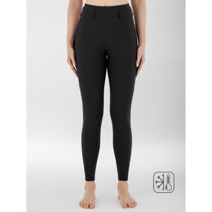 Schwarze Equiline Winterreitleggings Geggifh Fullgrip Winter 2025 / 2026 mit hohem Bund und Vollbesatz für Reiterinnen im Winter.