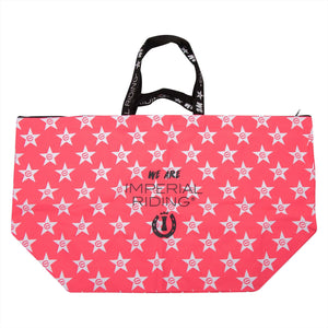 IMPERIAL RIDING Tasche Universe in Pink mit Sternenmuster und Logo-Aufdruck. Große, strapazierfähige Tasche ideal für Reiter und Reisen.