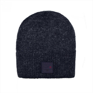 Kingsland Mütze KLMalka - Alpaka Wollmütze Damen in Dunkelblau mit Rippenmuster und Fleece-Futter. Ideal für kalte Wintertage.