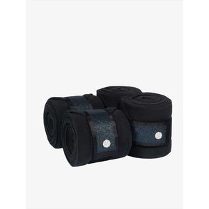 PS of Sweden Bandagen Stardust in Sparkly Teal mit Glitzer-Klettverschluss. 3,5m lange Anti-Pilling-Fleecebandagen für Pferde, ideal für die Stardust Kollektion.