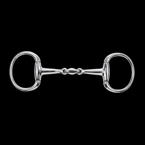 Busse Olivenkopfgebiss Edelstahl - Doppel gebrochen | 14mm Design für Pferde, mit ellipsenförmigem Mittelstück für optimale Maulpassform.