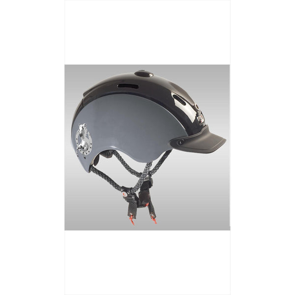 Casco Reithelm Nori Hufeisen schwarz/grau glanz Kinderhelm