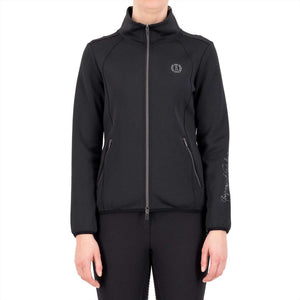 Imperial Riding Sweatjacke - Damen Trainingsjacke mit Strass und Fleece, vorne mit 2-Wege-Reißverschluss und Logo-Detail auf der Brust.