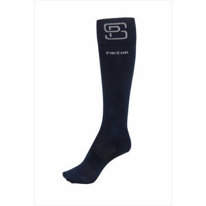Dunkelblaue PIKEUR Reitsocken Mesh aus der Standardkollektion mit atmungsaktivem Mesh-Einsatz und komfortablem Sitz für Reiterbekleidung.