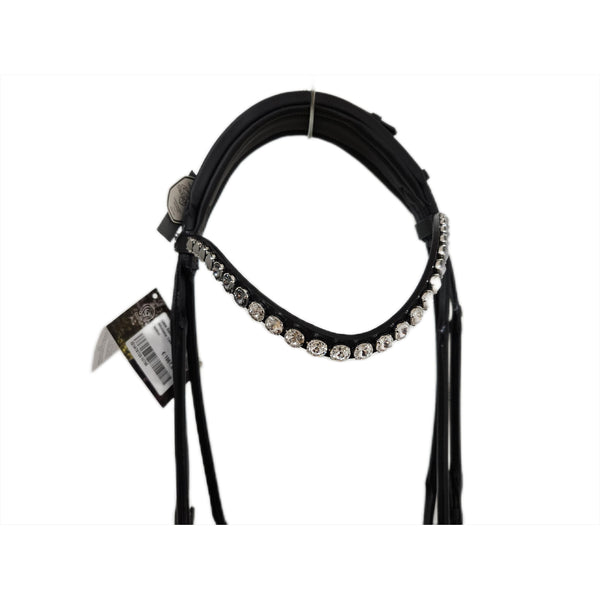 Otto Schumacher bridle Munich 'Feel Good' lacquer, black lining, fineline crystal 