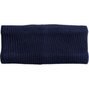 Strick-Stirnband Glitzer in Dunkelblau mit weichem Fleecefutter. Gestricktes Design für stilvolle Winter-Accessoires.