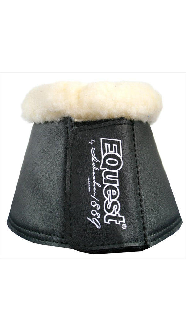 Equest hoof bells soft faux leather with faux fur and neoprene interior 