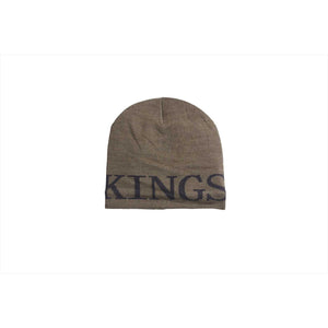 Kingsland Strickmütze Quincy - Unisex in Braun mit Kingsland-Schriftzug, aus 50% Acryl und 50% Wolle. Ideal für Reiter und Wintermode.
