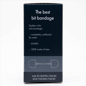 Latex Gebissbandage für Pferd - TRUST Sealtex in schwarzer Verpackung mit weißer Aufschrift, 100 % wasserdicht und elastisch für optimalen Komfort.