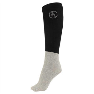 BR Essential Socken Betula - recycelte Socken | Unisex, 3er-Pack in Schwarz-Grau mit BR-Logo, ideal als Kniestrümpfe für Damen und Herren.