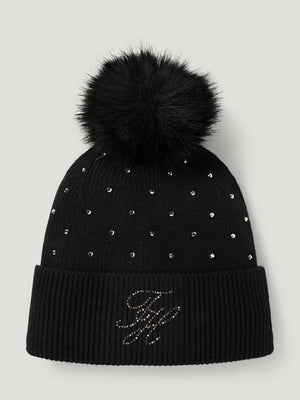 Tommy Hilfiger Daly Damen Strass Pom Pom Beanie