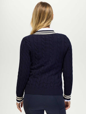 Tommy Hilfiger Roseville Damen Zopfstrick V-Ausschnitt Pullover