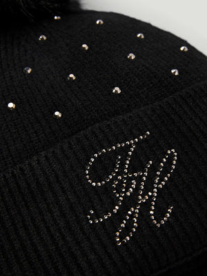 Tommy Hilfiger Daly Damen Strass Pom Pom Beanie