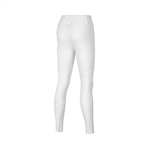 Rückansicht der weißen Kingsland Reitleggings KLKristin. Atmungsaktive Kompressionsleggings mit UV-Schutz und figurbetonter Passform.