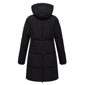 Rückansicht des HV Polo Damenparka Fanny in Schwarz, wattiert und figurbetont geschnitten, perfekt für Bekleidung Damen im Winter 2026.