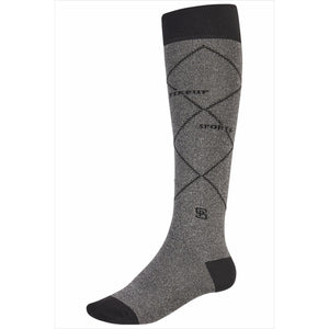 Modischer Pikeur Socken Lurex Kniestrumpf in Grau mit dezentem Glanz und sportlichem Muster, ideal für Reiterinnen. Jetzt reduziert bei JRS LeMieux.