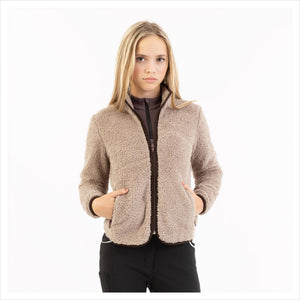 B&R Teddyjacke Jules für Kinder in Beige mit weichem Fleece und Kontrastreißverschluss, ideal für Reiten und Freizeit im Winter 2026.