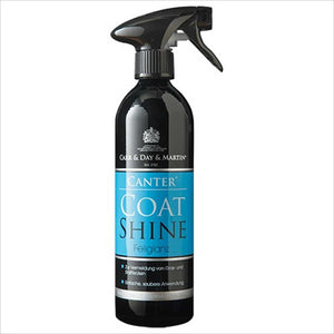 Canter Coat Shine für Pferde – Fellglanz Spray von Carr & Day & Martin in 500ml Flasche für langanhaltenden Glanz und schmutzabweisende Pflege.