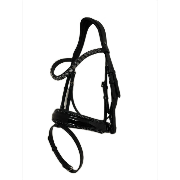 Otto Schumacher bridle "Elegant" warmblood black lined, fineline jet-platinum 