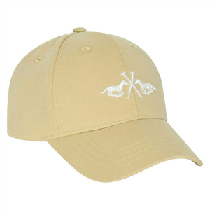 Beige Cap Celia Sommer von HV POLO mit eleganter 3D Pferdestickerei und Klettverschluss. Perfekte Sommer-Cap für stilbewusste Herren.