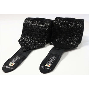 Equiline Stallbandagen 4m - Glitter Effekt in Schwarz, langlebige Stallgamaschen mit Glitzereffekt für den täglichen Einsatz.