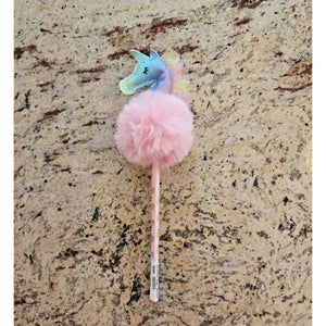 EQ Einhornbleistift Rainbow mit flauschigem Pompon und glitzerndem Einhornkopf, ideal für Kinder und Reiter aus der Standardkollektion.
