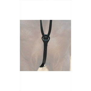 Detailansicht der verstellbaren Kavalkade Dreieckszügel am Pferd. Hochwertiges Lederzubehör für korrektes Longieren im Reitsport.