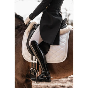 Schwarze Equestrian Premium Turnierschabracke weiß #SALE