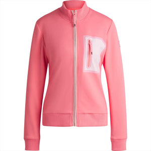 BOSS Damen Sweatjacke Ava in Pink mit sportlichem Reißverschluss und Brusttasche. Eleganz & Komfort für Reiterinnen im Sommer 2025.