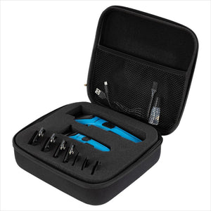 Premiere Schermaschine Merlin Duo im praktischen Transportkoffer mit Zubehör, perfekt für Pferdepflege und mobile Anwendungen.