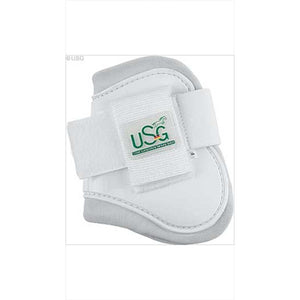 USG Streichkappen Hartschale kaufen in Weiß mit weicher Neoprenpolsterung, anatomischem Schnitt und maschinenwaschbarer Hartschale für Pferde.