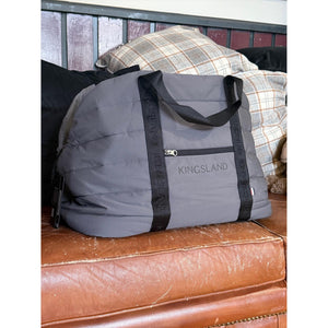 Kingsland KL Macey Hundetasche H/W 25 in Grau mit Reißverschluss und Logo, ideal für Reiter im Winter 2025, frisch eingetroffen im Sortiment.
