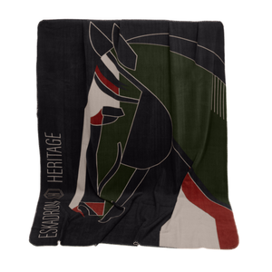 Eskadron Heritage Sofadecke FLEECE – black-deep moss-merlot-ash