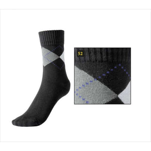 Kavalkade kurze Reitsocken in Schwarz mit graublauem Rautenmuster. Reitstrümpfe aus Baumwolle, pflegeleicht und bequem für den Reitsport.