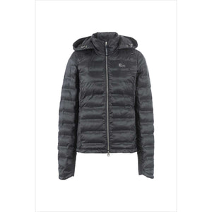 Cavallo Kinderjacke Fia in Schwarz mit Steppdesign und abnehmbarer Kapuze, ideal für Frühjahr/Sommer. Leichte Polyesterjacke mit Fake-Daune.