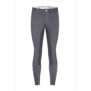 Cavallo Herrenreithose mit Handytasche in Grau mit Elastikbund und CAVA TECH GRIP für optimalen Halt und Komfort beim Reiten.