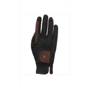 Roeckl Winter Reithandschuhe Malta in Schwarz mit braunen Details und Roeck-Grip für optimalen Halt beim Reiten im Winter.