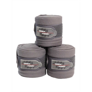 Eskadron Bandagen Fleece Pferde in grau aus der Basic Collection. Hochwertige Reitsportbandagen mit Klettverschluss im 4er Set.