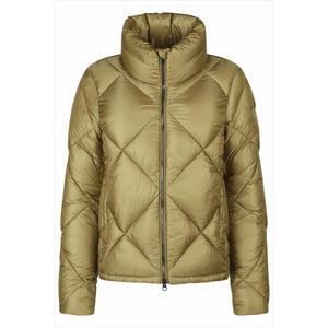 Eskadron Steppjacke Heritage 2025/26 in Glanzoptik mit Stehkragen und 2-Wege-Reißverschluss, Vorderansicht für Damenmode im Reitsport.