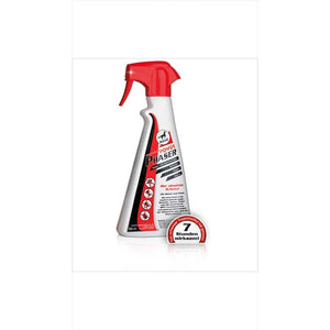 Leovet Power Phaser Spray 550ml Sprühflasche mit rotem Sprühkopf für effektiven Insektenschutz bei Pferden. Bietet bis zu 7 Stunden Schutz vor Bremsen und Fliegen.