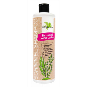 Bense & Eicke Schimmel Shampoo 500 ml mit natürlichen Kräuterextrakten für Mähne, Schweif und Fell. Ideal für strahlend weißes Langhaar.