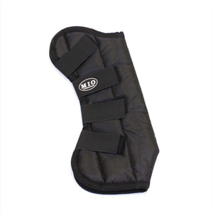 Mio Travel Boots - Transportgamasche für Pferde aus schwarzem Polyester mit drei Klettverschlüssen und glattem Innenfutter für sicheren Halt.