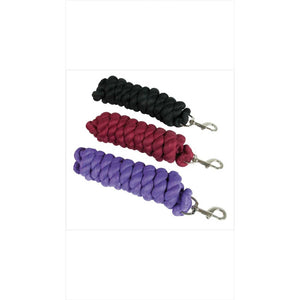 HorseGuard Jumbostrick mit Karabinerhaken in Schwarz, Rot und Lila – robuster Baumwollstrick für Pferde aus der Standardkollektion.