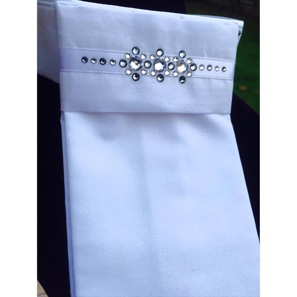 NiEl Plastron La Bella Grundfarbe weiß Steine Crystal und silvergrey
