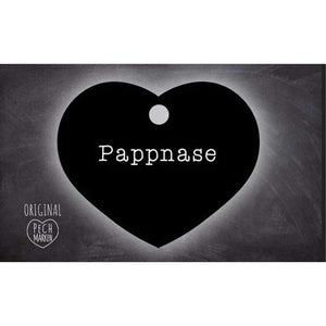 Pechmarke Pappnase in Herzform mit Schlüsselring-Aussparung, ideal als Geschenk oder Sammlerstück. Jetzt Pechmarke Pappnase kaufen.