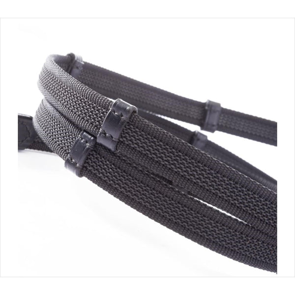 Kavalkade reins rubberized, round stitched with bars 