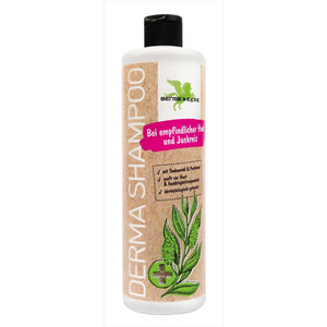 Bense & Eicke Derma Shampoo - Teebaumöl gegen Juckreiz, 500 ml Flasche für empfindliche Pferdehaut. Ideal zur Pflege von Mähne, Schweif und Fell.