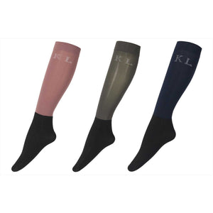 KLTeresa Reitsocken 3er Pack in Rosa, Oliv und Marine mit Nylonschaft und Baumwollfuß, ideal für Reitstiefel und PRE-Summer-Styles.