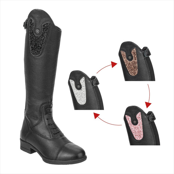 Suedwind children's riding boots Nova leather genuine leather with glitter patches 